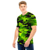 Lime Green Camo Print Men T Shirt-grizzshop