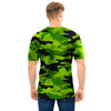 Lime Green Camo Print Men T Shirt-grizzshop