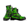 Lime Green Camo Print Men's Boots-grizzshop