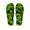 Lime Green Camo Print Men's Flip Flops-grizzshop