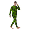 Lime Green Camo Print Men's Pajamas-grizzshop