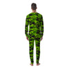 Lime Green Camo Print Men's Pajamas-grizzshop