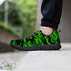 Lime Green Camo Print Men's Sneakers-grizzshop