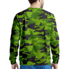 Lime Green Camo Print Men's Sweatshirt-grizzshop