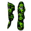 Lime Green Camo Print Muay Thai Shin Guard-grizzshop