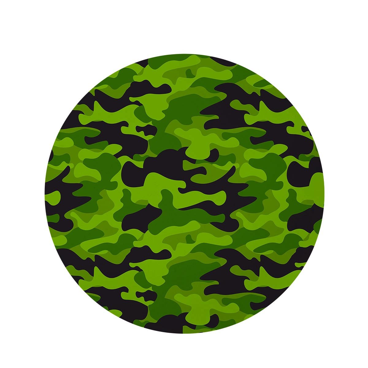 Lime Green Camo Print Round Rug-grizzshop