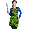 Lime Green Camo Print Women's Apron-grizzshop