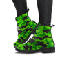 Lime Green Camo Print Women's Boots-grizzshop