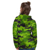 Lime Green Camo Print Women's Hoodie-grizzshop