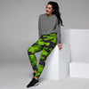 Lime Green Camo Print Women's Joggers-grizzshop