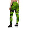 Lime Green Camo Print Women's Leggings-grizzshop