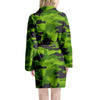 Lime Green Camo Print Women's Robe-grizzshop