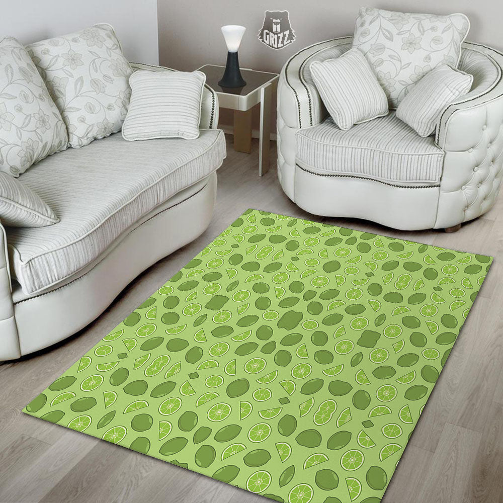 Lime Green Print Pattern Floor Mat-grizzshop
