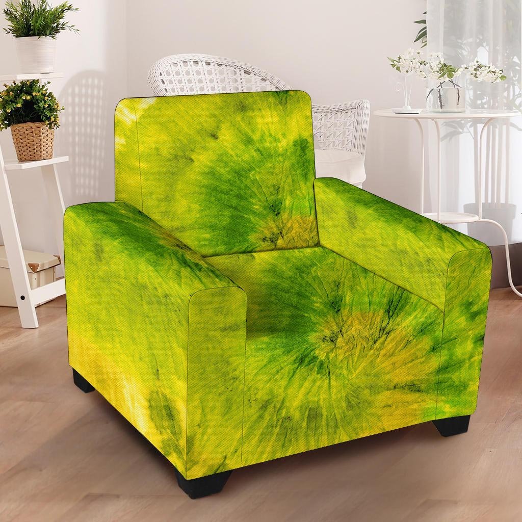 Lime Green Tie Dye Armchair Cover-grizzshop