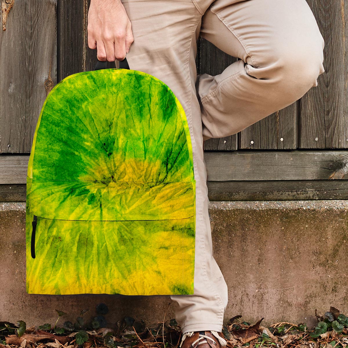 Lime Green Tie Dye Backpack-grizzshop