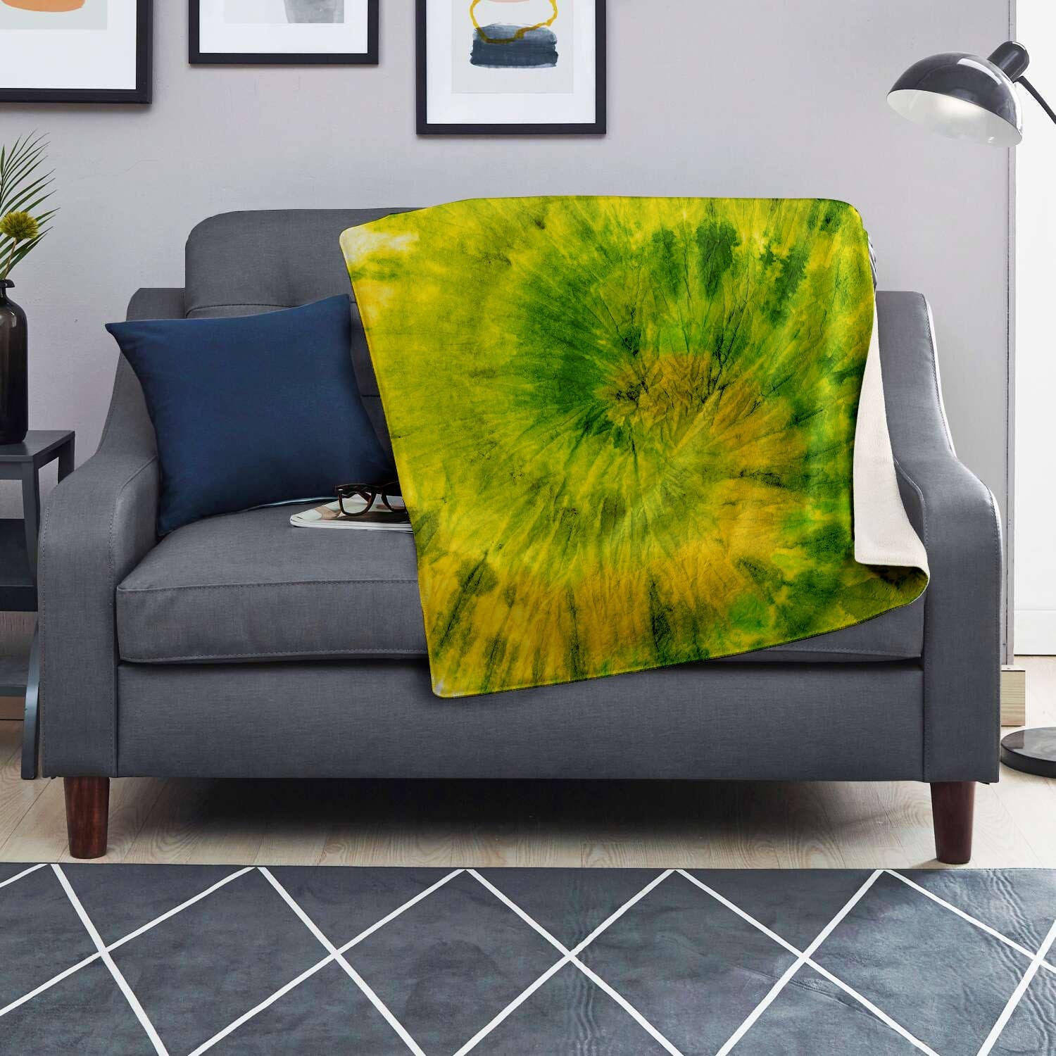 Lime Green Tie Dye Blanket-grizzshop