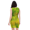 Lime Green Tie Dye Bodycon Dress-grizzshop