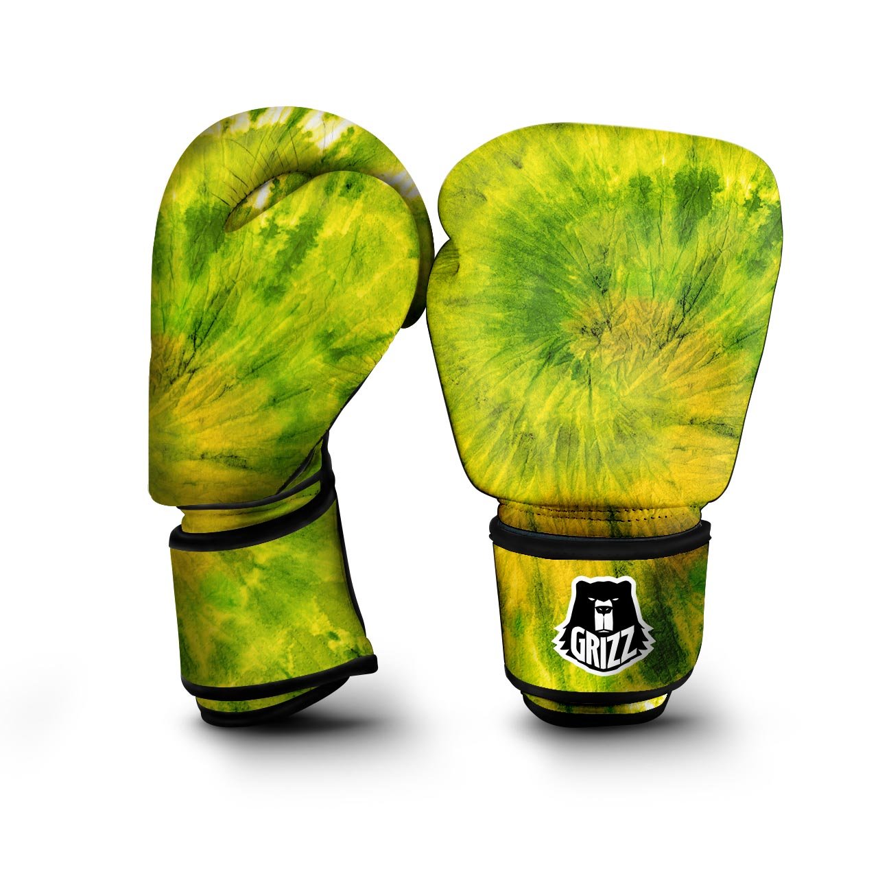 Lime Green Tie Dye Boxing Gloves-grizzshop