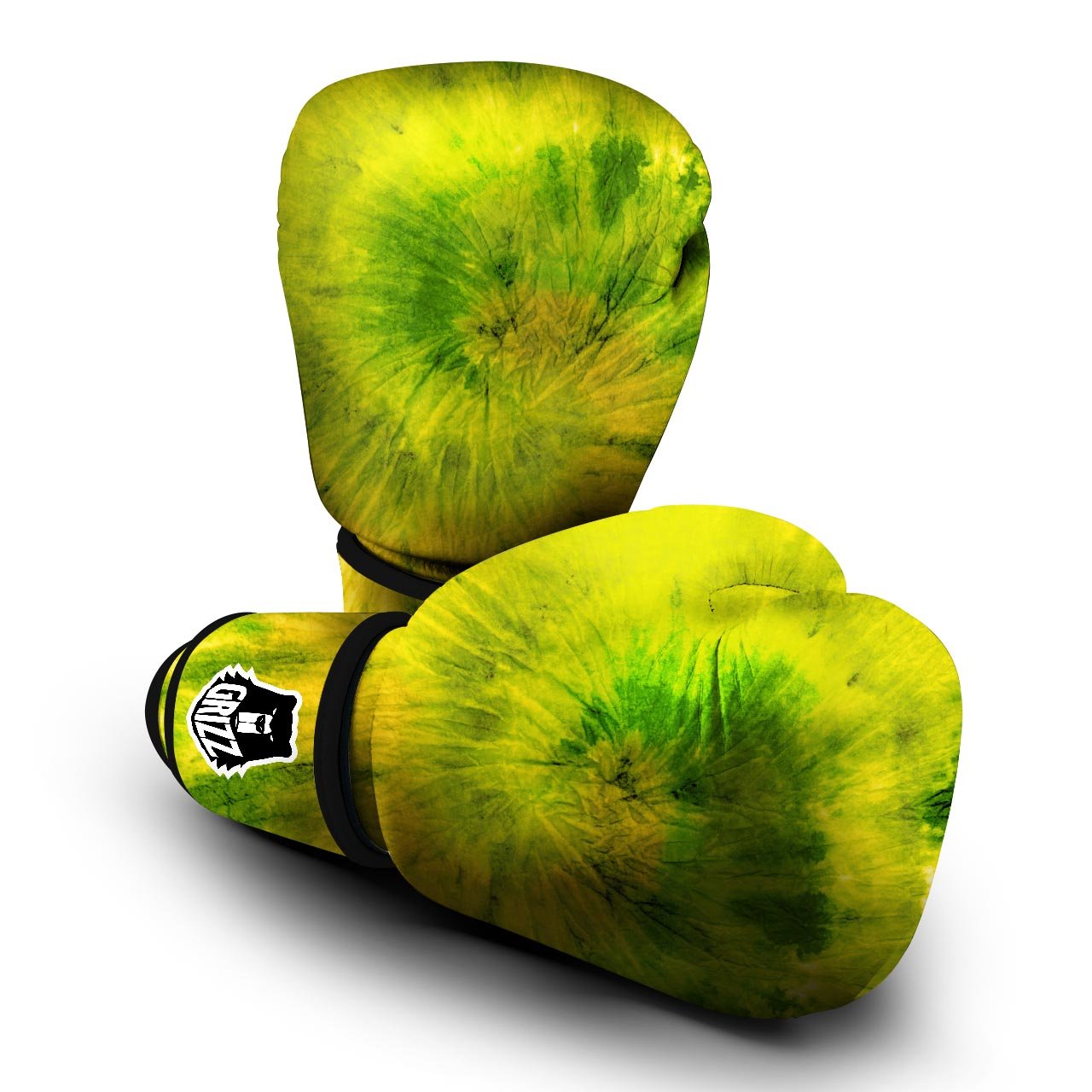 Lime Green Tie Dye Boxing Gloves-grizzshop