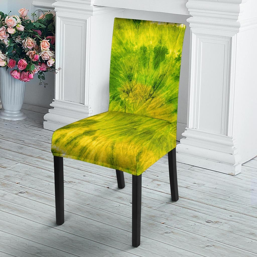 Lime Green Tie Dye Chair Cover-grizzshop