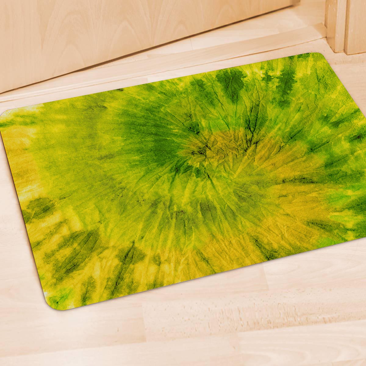 Lime Green Tie Dye Door Mat-grizzshop