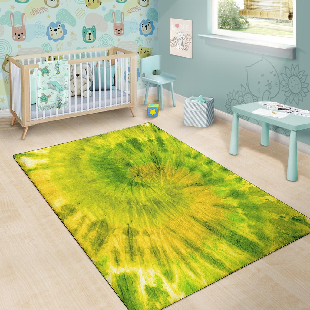 Lime Green Tie Dye Floor Mat-grizzshop