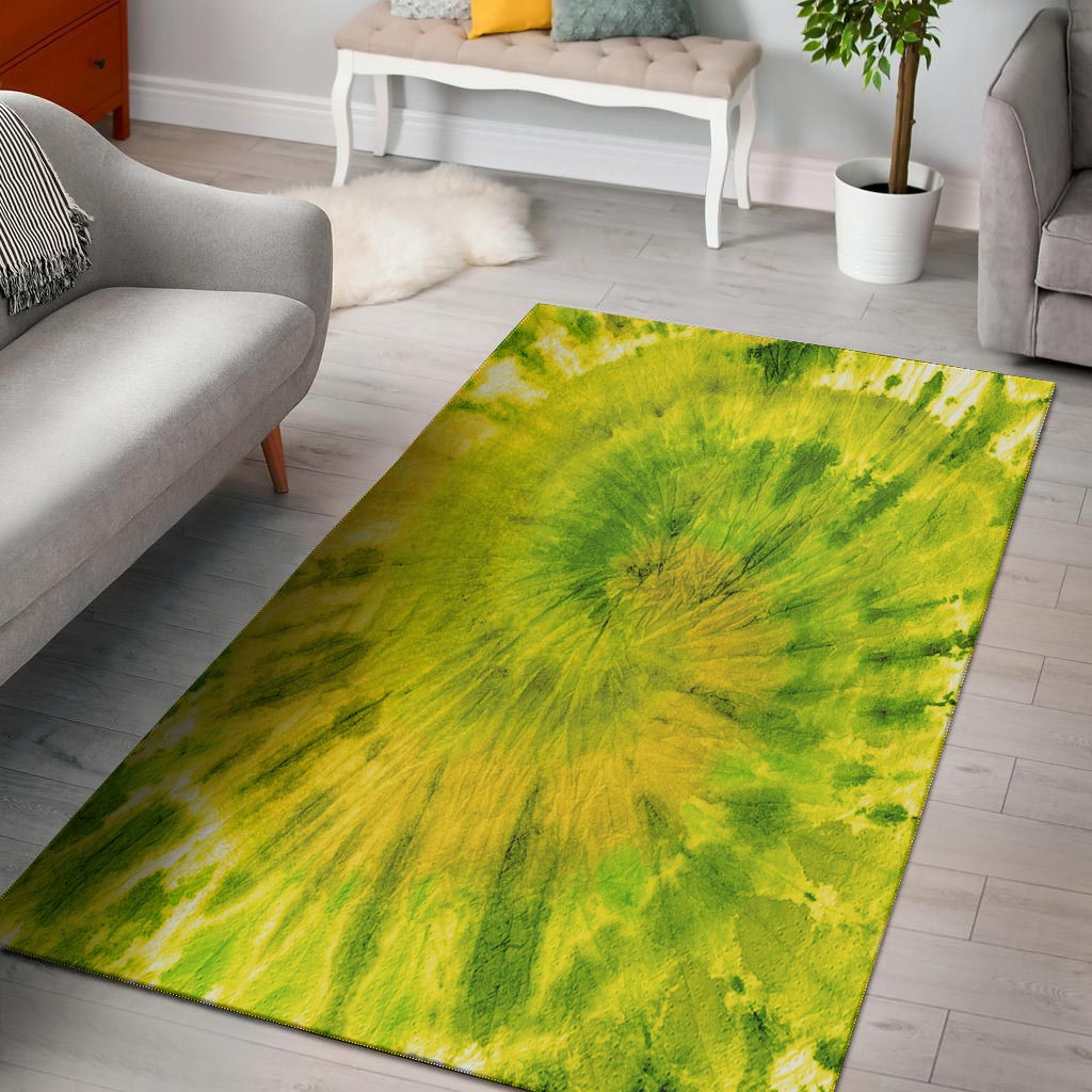 Lime Green Tie Dye Floor Mat-grizzshop