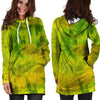 Lime Green Tie Dye Hoodie Dress-grizzshop