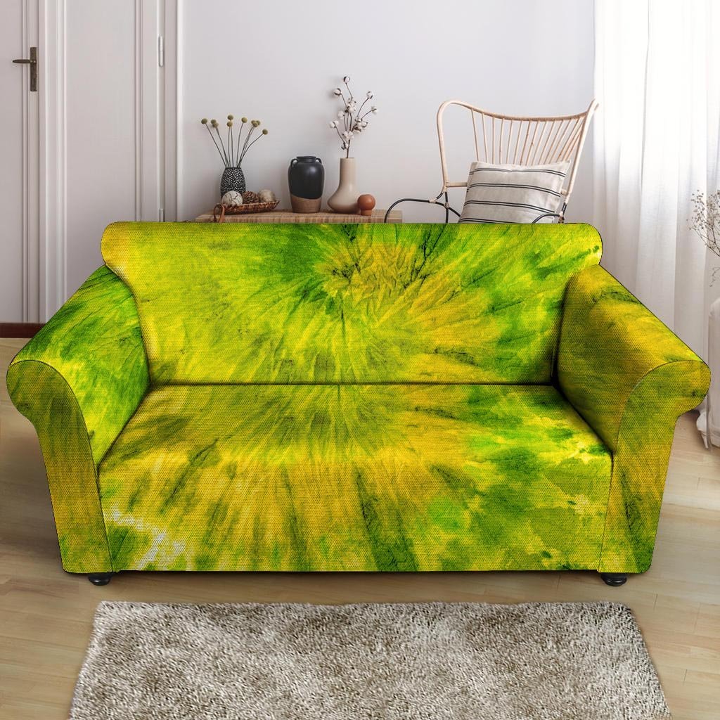 Lime Green Tie Dye Loveseat Cover-grizzshop