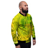 Lime Green Tie Dye Men's Bomber Jacket-grizzshop