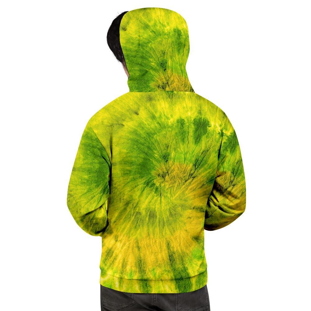 Lime Green Tie Dye Men's Hoodie-grizzshop