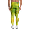 Lime Green Tie Dye Men's Leggings-grizzshop