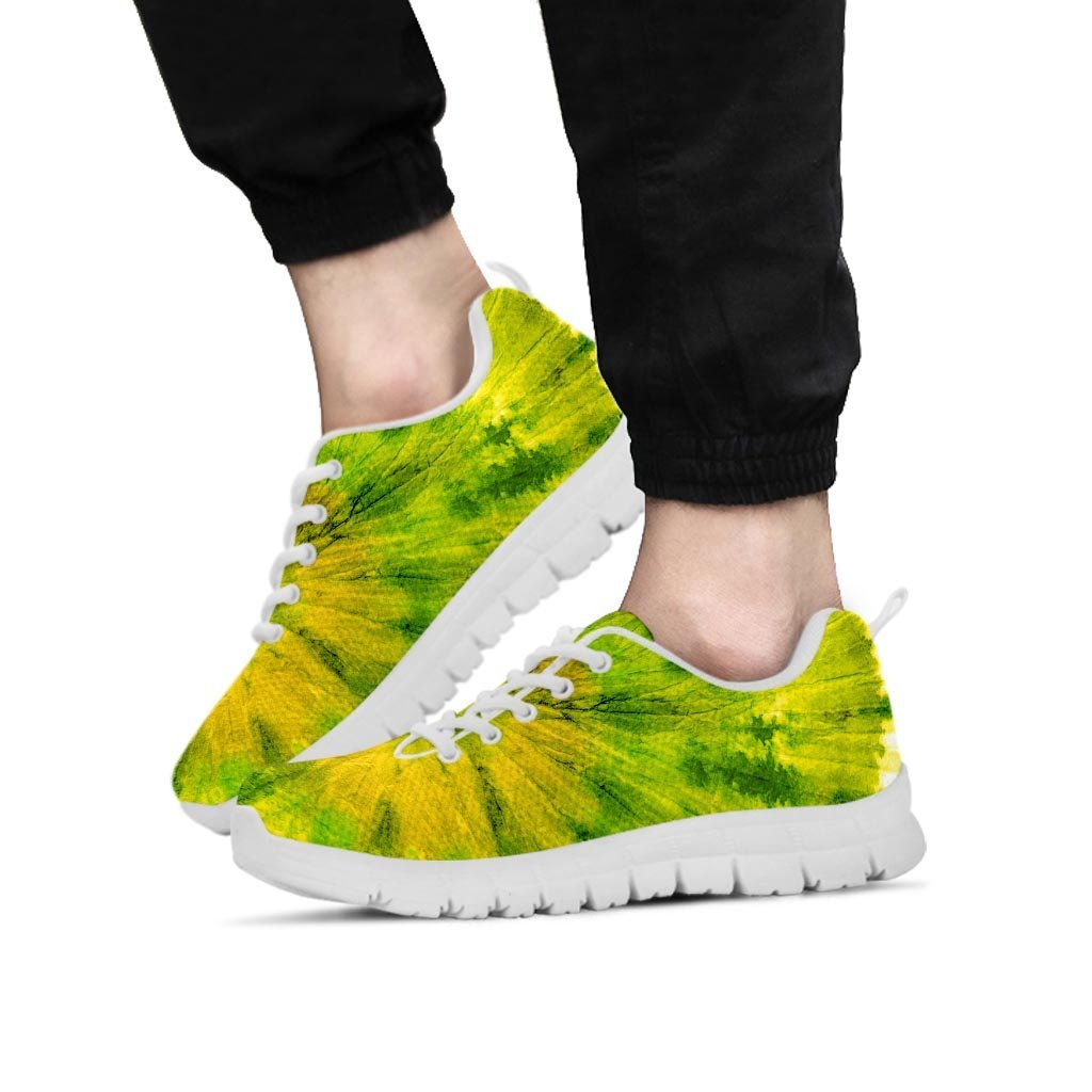 Lime Green Tie Dye Men's Sneakers-grizzshop