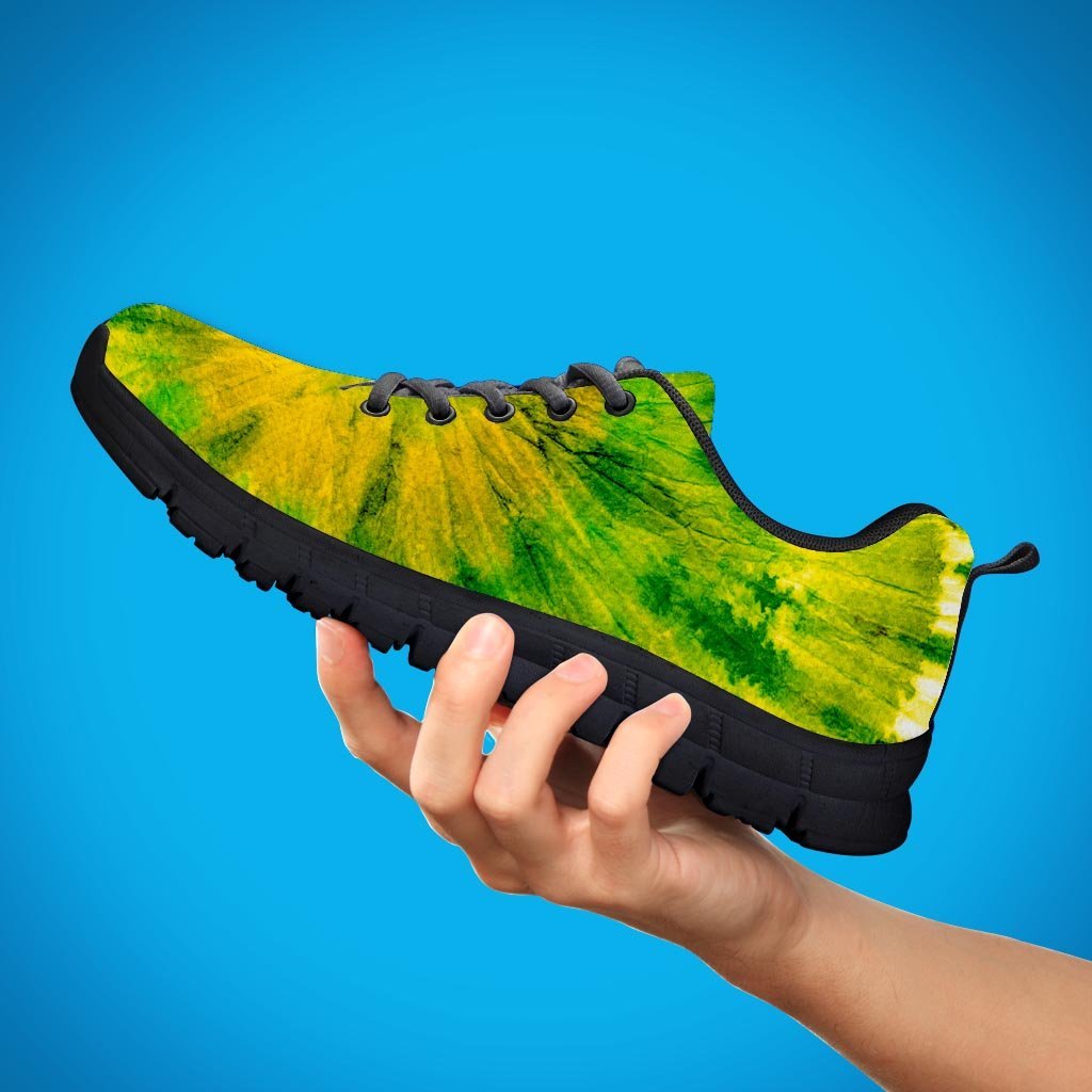 Lime Green Tie Dye Men's Sneakers-grizzshop