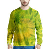 Lime Green Tie Dye Men's Sweatshirt-grizzshop