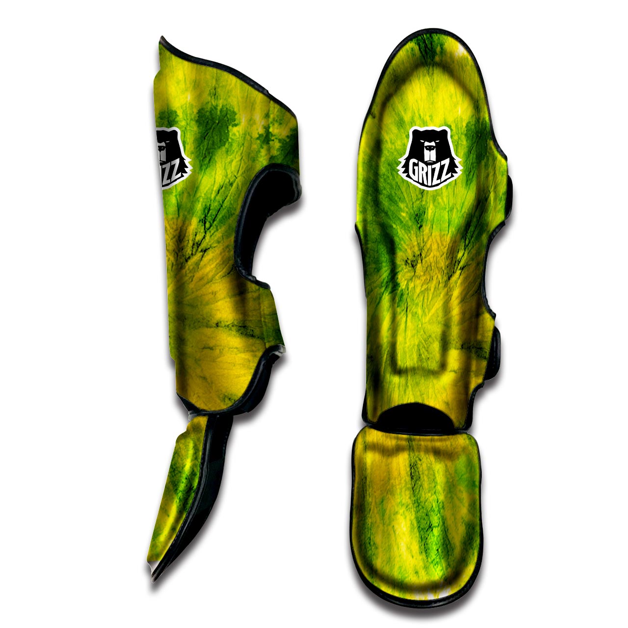 Lime Green Tie Dye Muay Thai Shin Guard-grizzshop