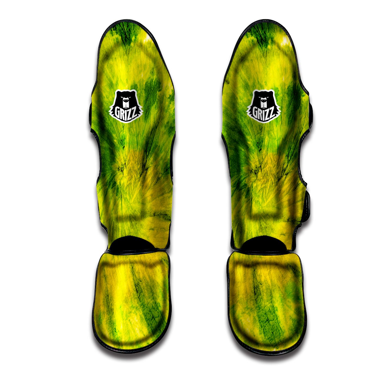 Lime Green Tie Dye Muay Thai Shin Guard-grizzshop