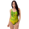 Lime Green Tie Dye One Piece Swimsuite-grizzshop