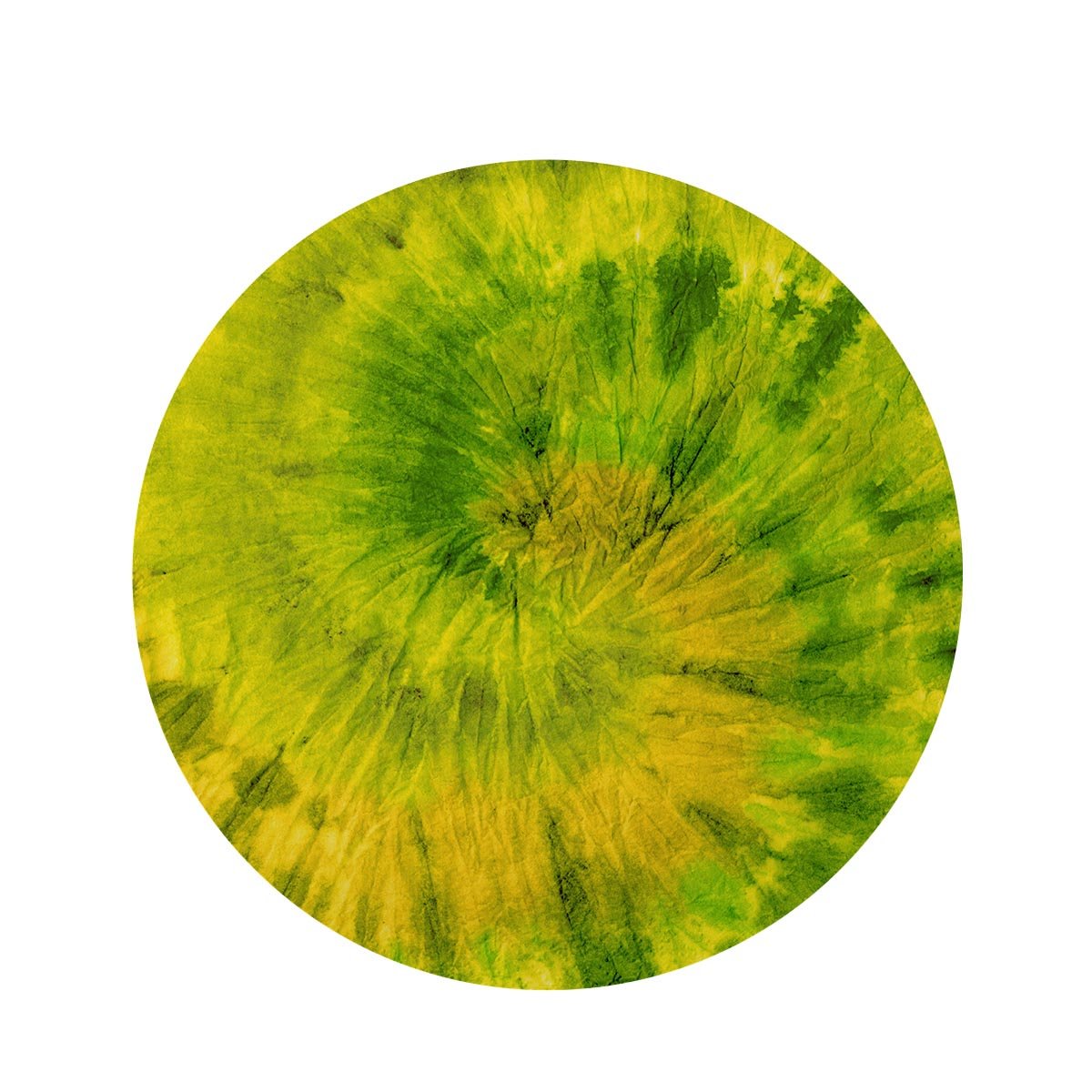 Lime Green Tie Dye Round Rug-grizzshop