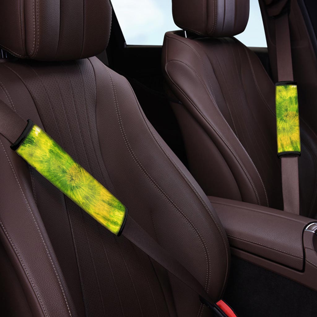 Lime Green Tie Dye Seat Belt Cover-grizzshop