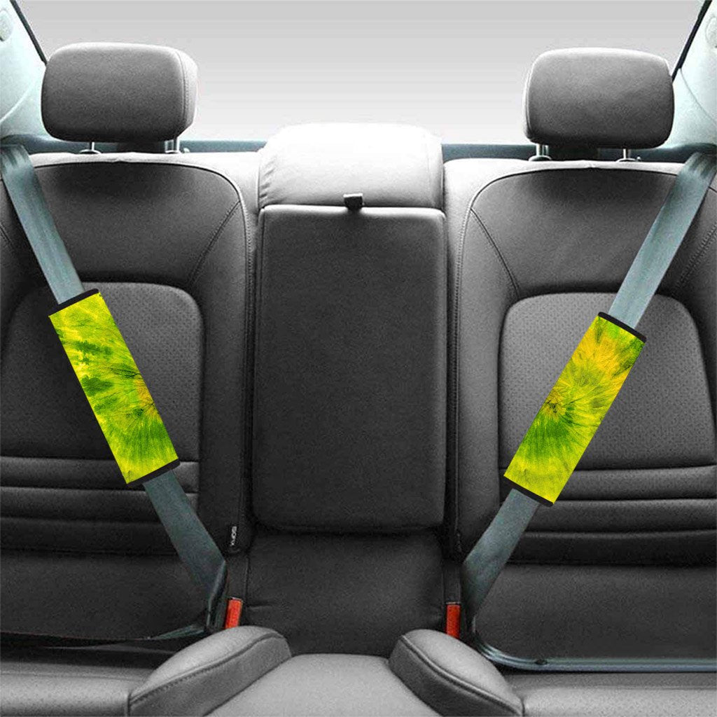 Lime Green Tie Dye Seat Belt Cover-grizzshop