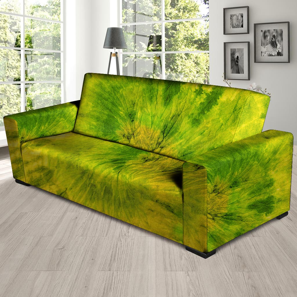 Lime Green Tie Dye Sofa Cover-grizzshop