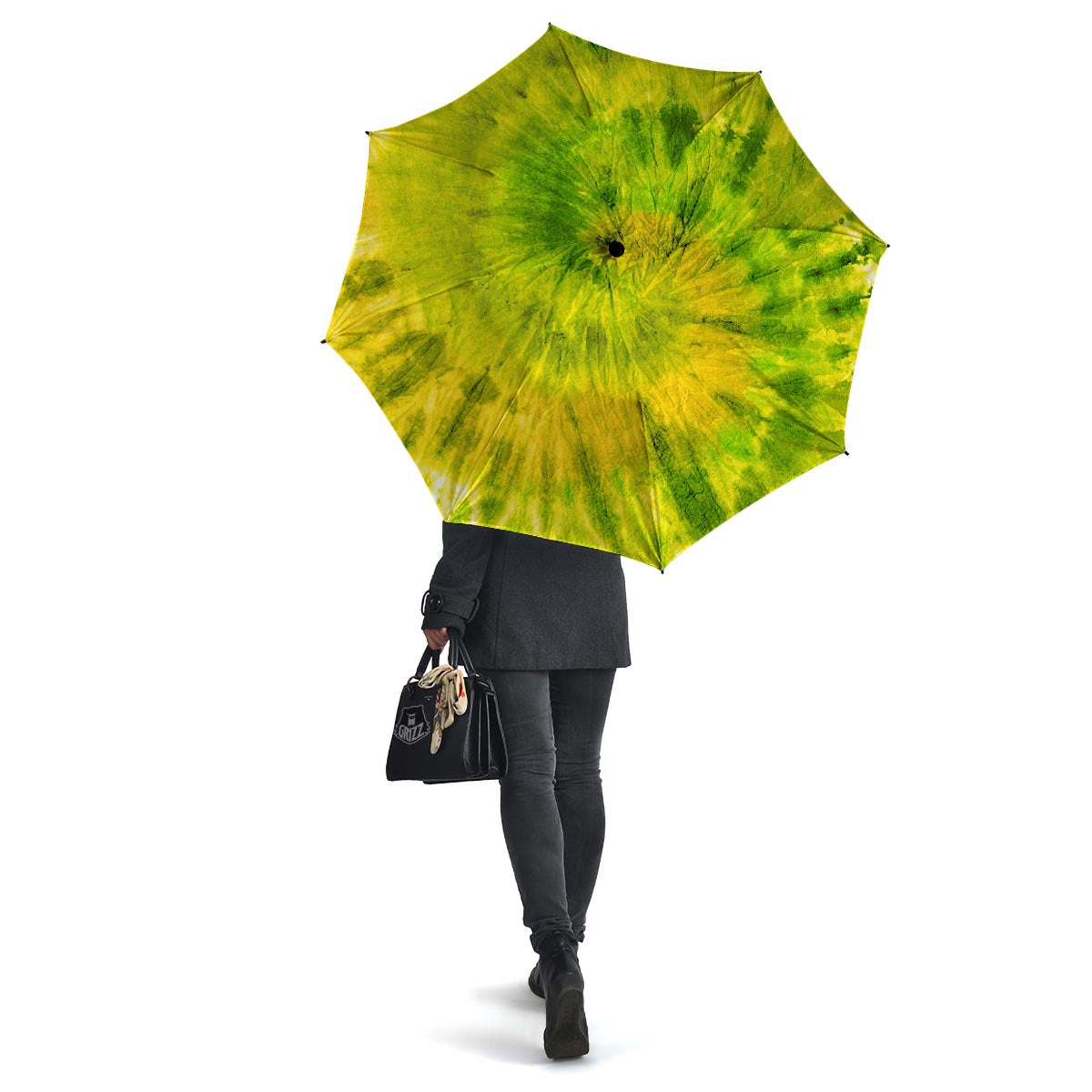 Lime Green Tie Dye Umbrella-grizzshop