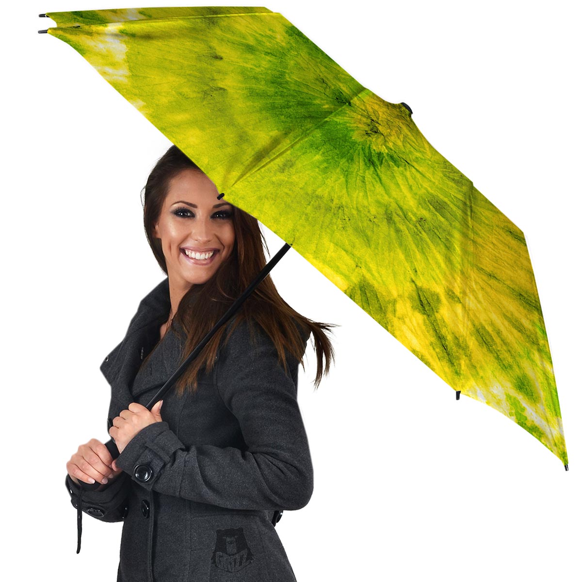 Lime Green Tie Dye Umbrella-grizzshop