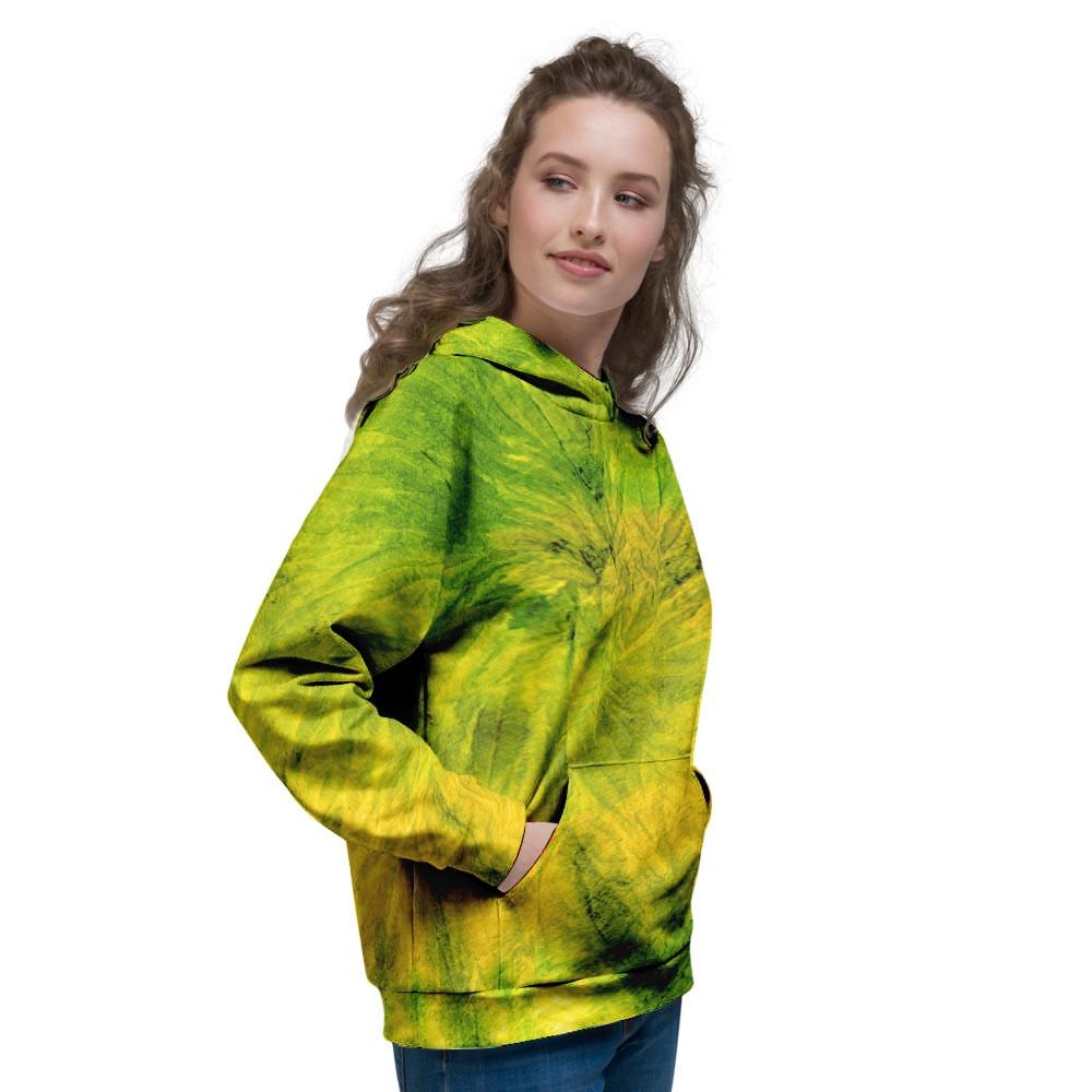 Lime Green Tie Dye Women's Hoodie-grizzshop