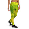 Lime Green Tie Dye Women's Joggers-grizzshop