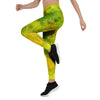 Lime Green Tie Dye Women's Leggings-grizzshop