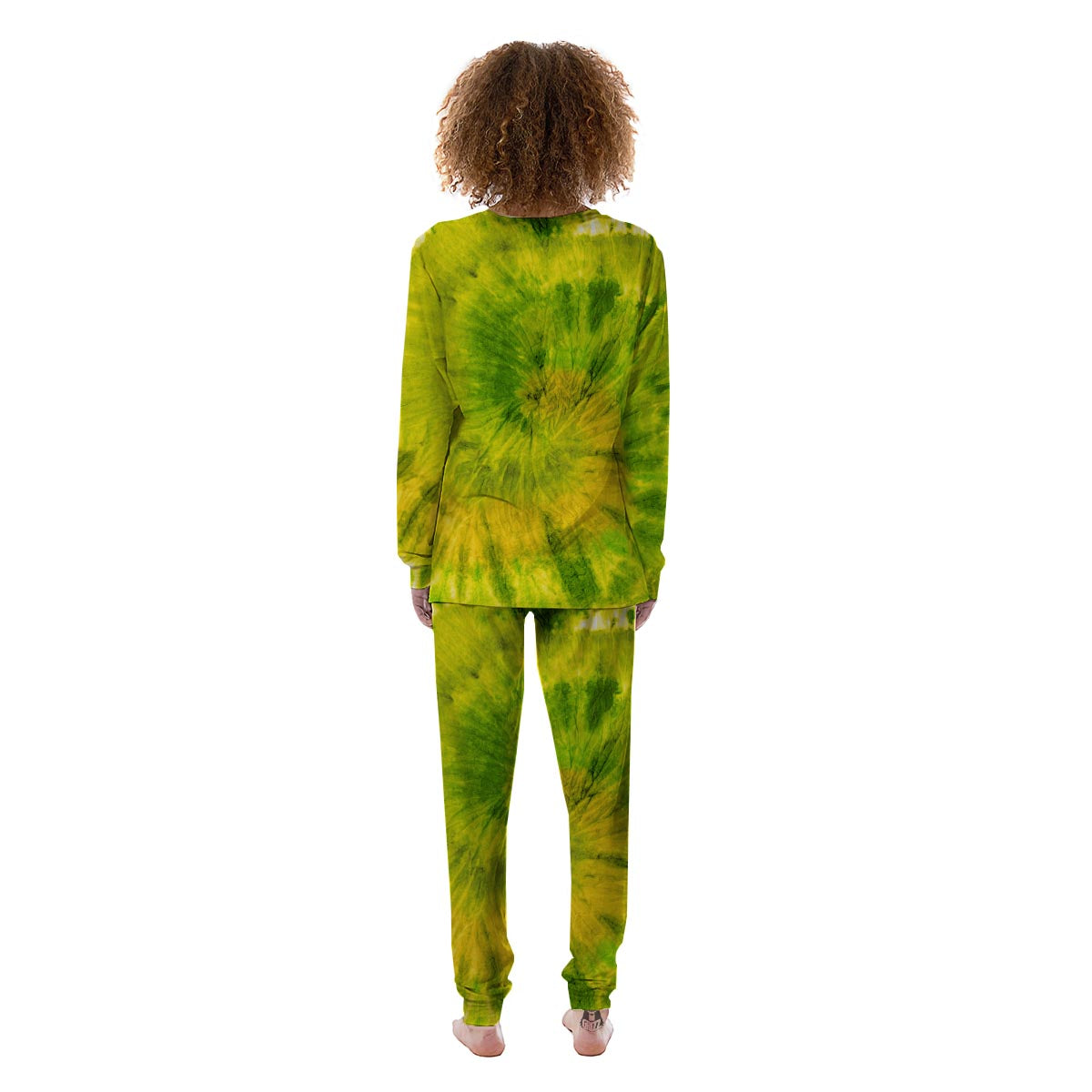 Lime Green Tie Dye Women's Pajamas-grizzshop