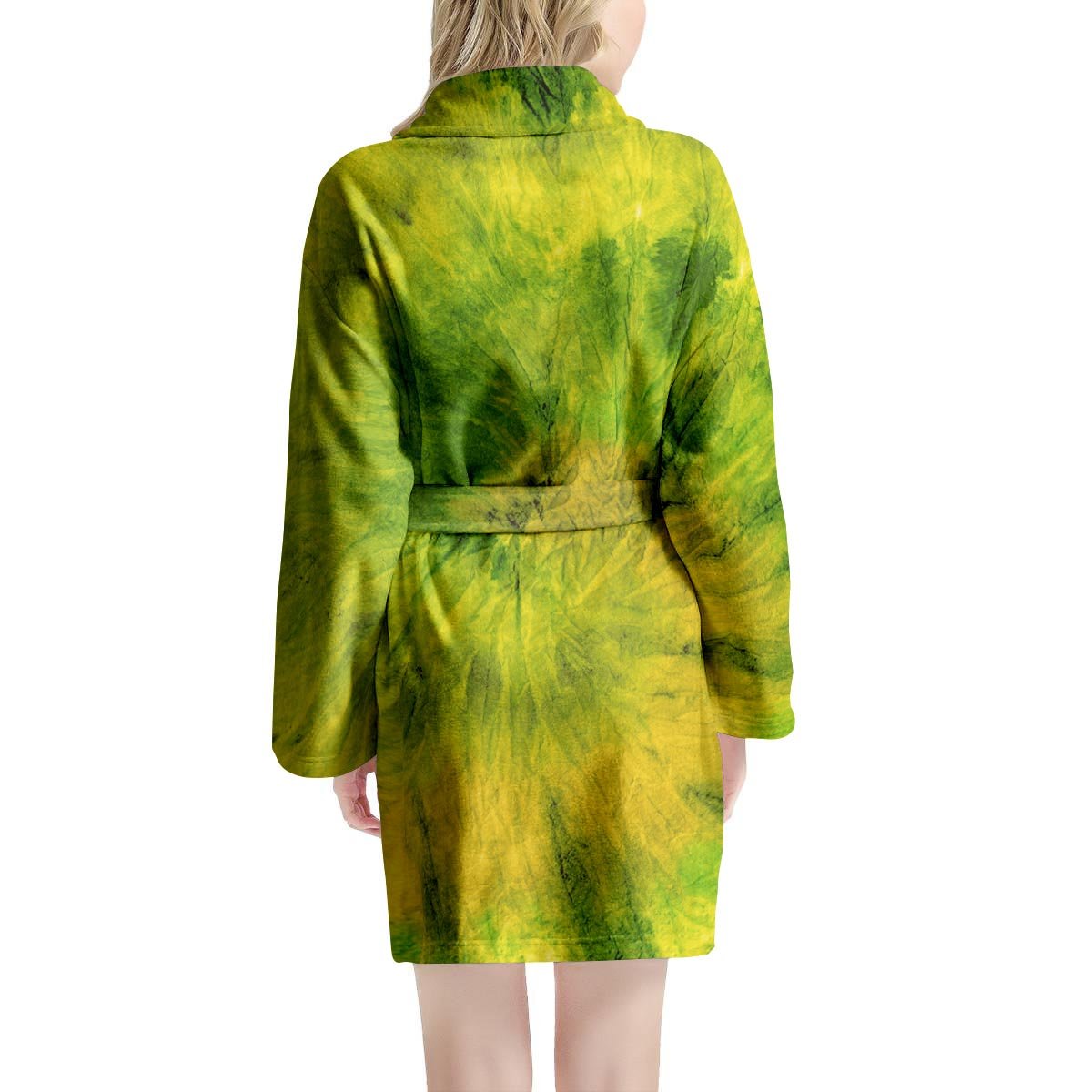 Lime Green Tie Dye Women's Robe-grizzshop