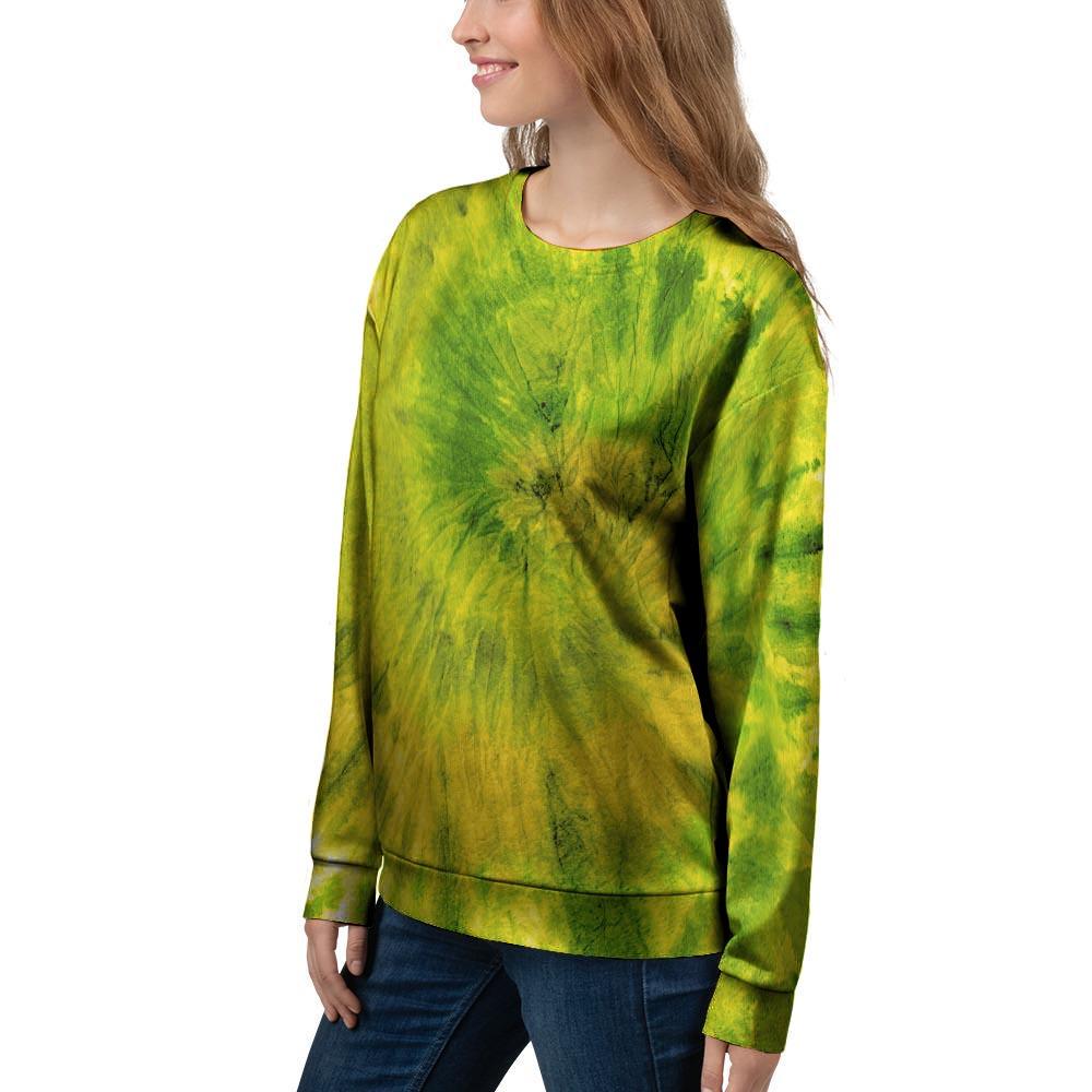 Lime Green Tie Dye Women's Sweatshirt-grizzshop